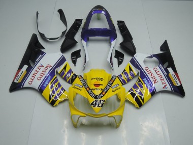 Amarelo Branco Nastro Azzurro Carenagem Moto CBR 600 F4i 2001-2003