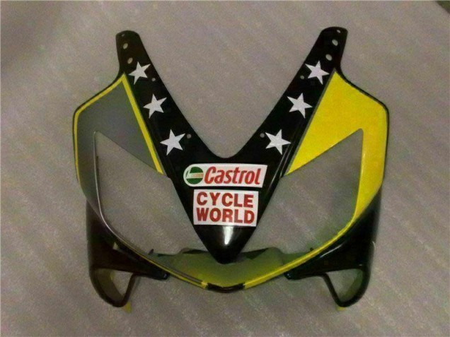 Amarelo Preto Castrol Cycle World Carenagem Moto CBR 600 F4i 2001-2003