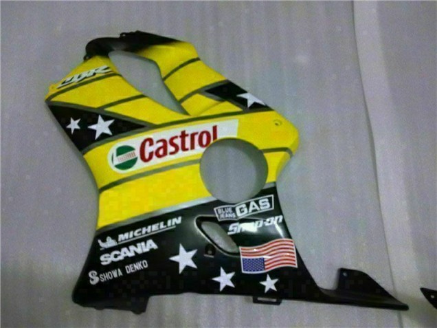 Amarelo Preto Castrol Cycle World Carenagem Moto CBR 600 F4i 2001-2003