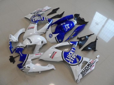 Azul Branco Lucky Strike Motul 34 Carenagem Moto GSXR 750 K6 2006-2007