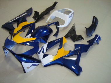 Azul Escuro Amarelo Branco Carenagem Moto CBR 900RR 929 2000-2001