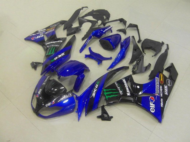 Azul Monster Carenagem Moto ZX6R 2009-2012