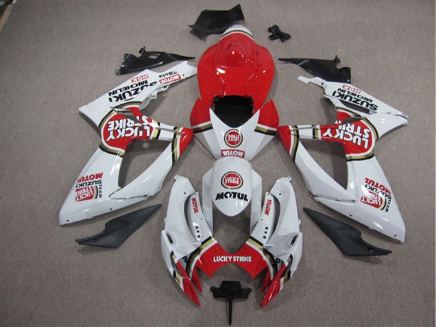 Branco Lucky Strike Vermelho Motul Abs Kit Completos Carenagem Moto GSXR 1000 K5 2005-2006