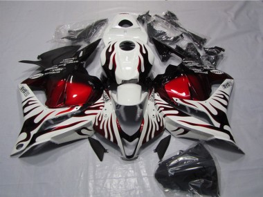 Branco Preto Vermelho Chama Carenagem Moto CBR 600RR 2009-2012