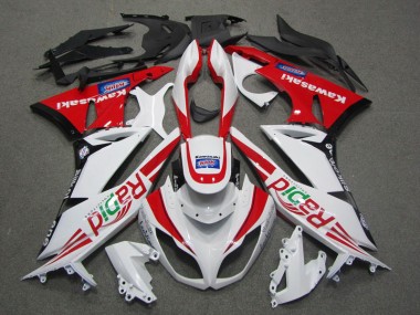 Branco Vermelho Rapid Carenagem Moto ZX6R 2009-2012