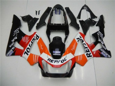 Laranja Vermelho Preto Repsol Carenagem Moto CBR 900RR 929RR 2000-2001
