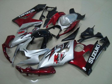 Prata Vermelho Carenagem Moto GSXR 1000 K5 2005-2006