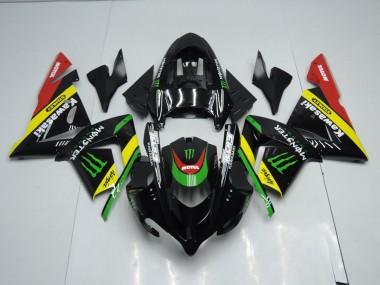 Preto Amarelo Monster Carenagem Moto ZX10R 2003-2005