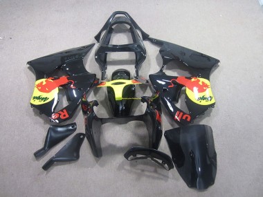 Preto Amarelo Red Bull Ninja Carenagem Moto ZX6R 2000-2002