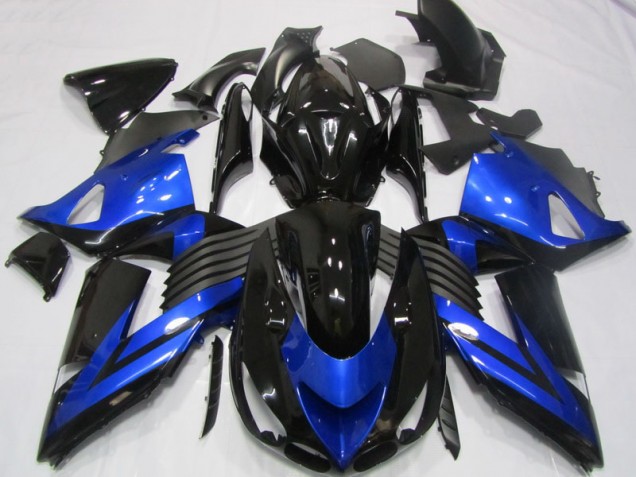 Preto Azul Carenagem Moto ZX14R ZZR 1400 2006-2011