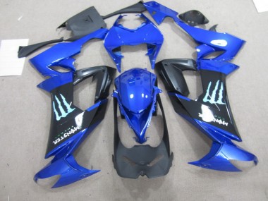 Preto Azul Monster Carenagem Moto ZX10R 2008-2010