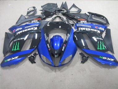 Preto Azul Monster Carenagem Moto ZX6R 2007-2008