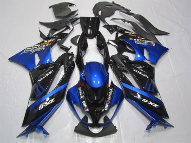 Preto Azul Monster Carenagem Moto ZX6R 2009-2012