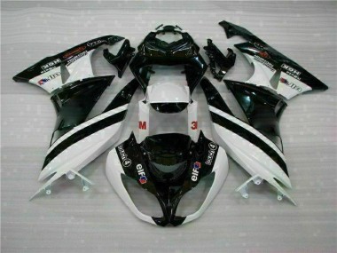 Preto Branco 3M Touch4 Injeção Kits Carenagem Moto ZX6R 2009-2012