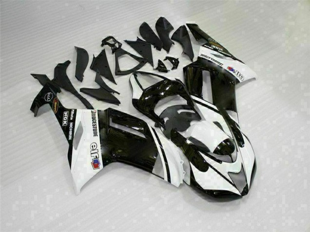 Preto Branco Carroçaria Moto ZX6R 2007-2008