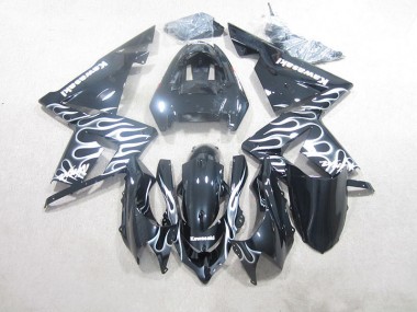 Preto Branco Chama Carenagem Moto ZX10R 2003-2005