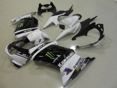 Preto Branco Monster Abs Kits Carenagem Moto ZX 250R 2008-2012