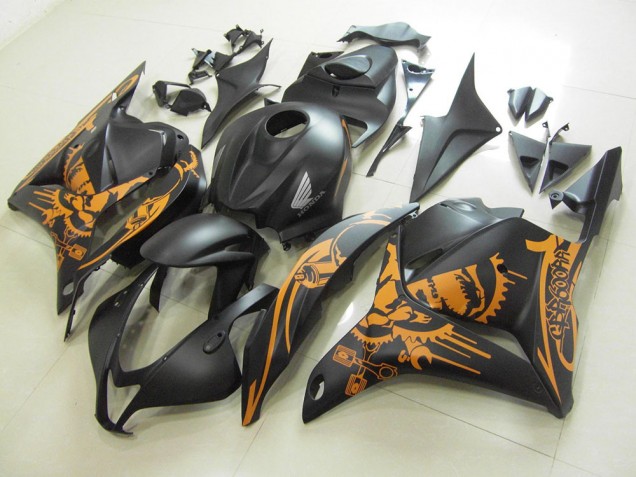 Preto Fosco Laranja Adesivo Carenagem Moto CBR 600RR 2009-2012