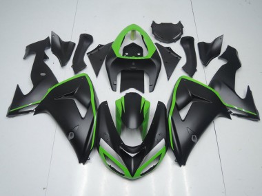 Preto Fosco & Verde Line Carenagem Moto ZX10R 2006-2007