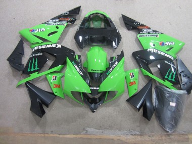 Preto Verde 3M Monster Carenagem Moto ZX10R 2003-2005