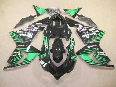 Preto Verde C-Shock Monster Carenagem Moto ZX10R 2003-2005