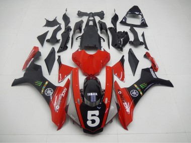 Preto Vermelho 5 Carenagem Moto R1 2015-2019