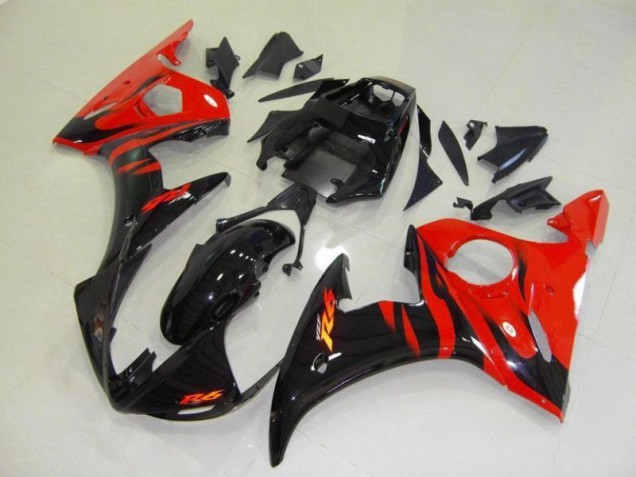 Preto Vermelho Chama Moto Plásticos R6 2003-2005