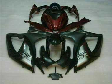 Preto Vermelho Moto Plásticos GSXR 600 / 750 K6 2006-2007