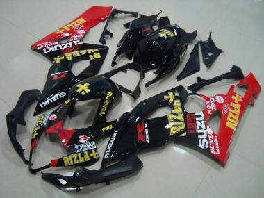 Preto Vermelho Rizla Carenagem Moto GSXR 1000 K5 2005-2006