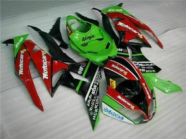 Preto Vermelho Verde Motocard Carenagem Moto ZX6R 2009-2012