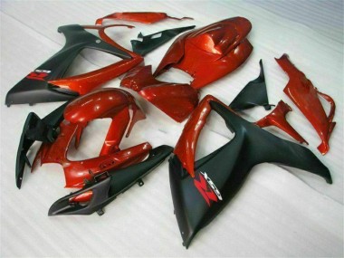 Vermelho Preto Injeção Kit Carenagem Moto GSXR 600 / 750 K6 2006-2007